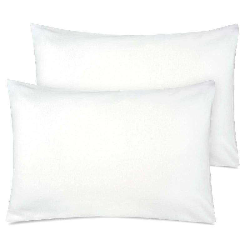 Zenssia Organic Cotton Toddler PillowcaseTravel Pillowcase Pack of 2 Set 13x18 Inches with Envelope Closure Soft Breathable Baby Pillow Case Cover Solid White