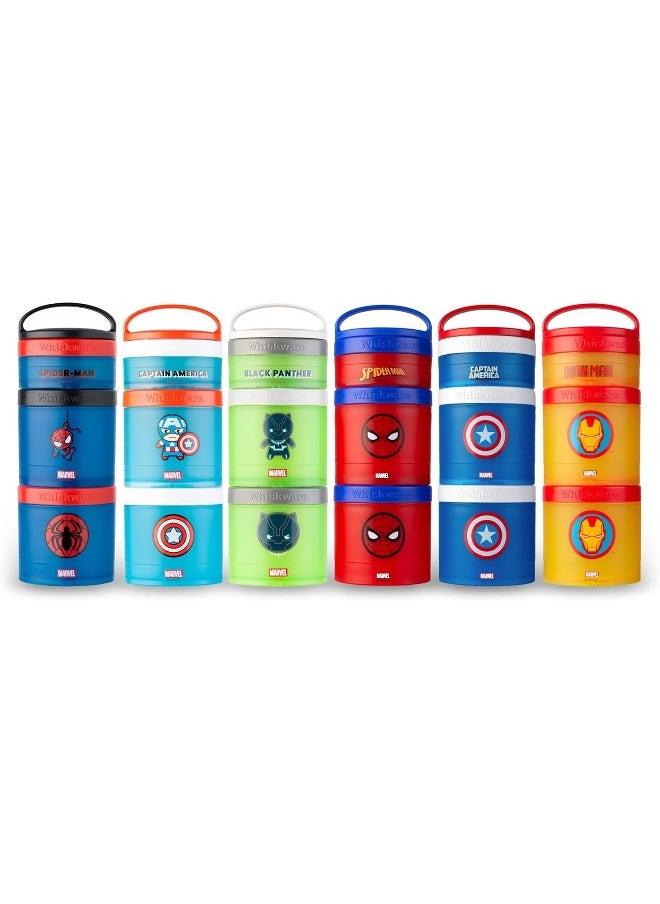 Whiskware - Whiskware Marvel Stackable Snack Containers for Babies, Kids, and Toddlers, 3 Stackable Snack Cups for School or Travel, Formula Friendly, Cupholder Friendly, Spider-Man - Image 1