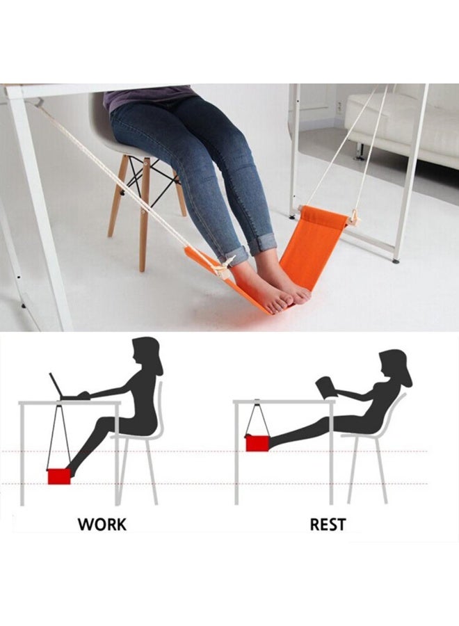 شابية أرجوحة قدم محمولة مصنوعة من البوليستر، مسند قدم للمكتب، مسند قدم قابل للتعديل، طاولات لوضع القدم، مسند قدم للتأرجح، مسند قدم للمكتب والمنزل والتخييم - Image 1