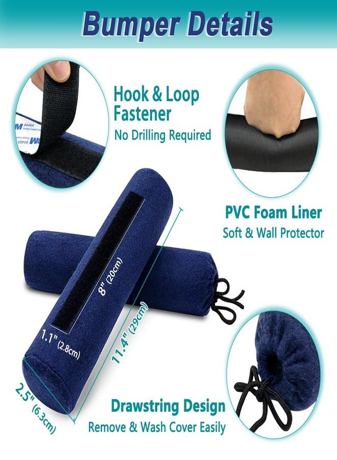 اوسا مثبتات لوح رأس السرير من AOSSA، واقيات جدار السرير، مثبت لوح رأس السرير، وسادة حماية الجدار للسرير والأثاث، فاصل الأريكة، وسادات مضادة للاهتزاز ووسادة عازلة للصوت (عبوة من قطعتين) - Image 5