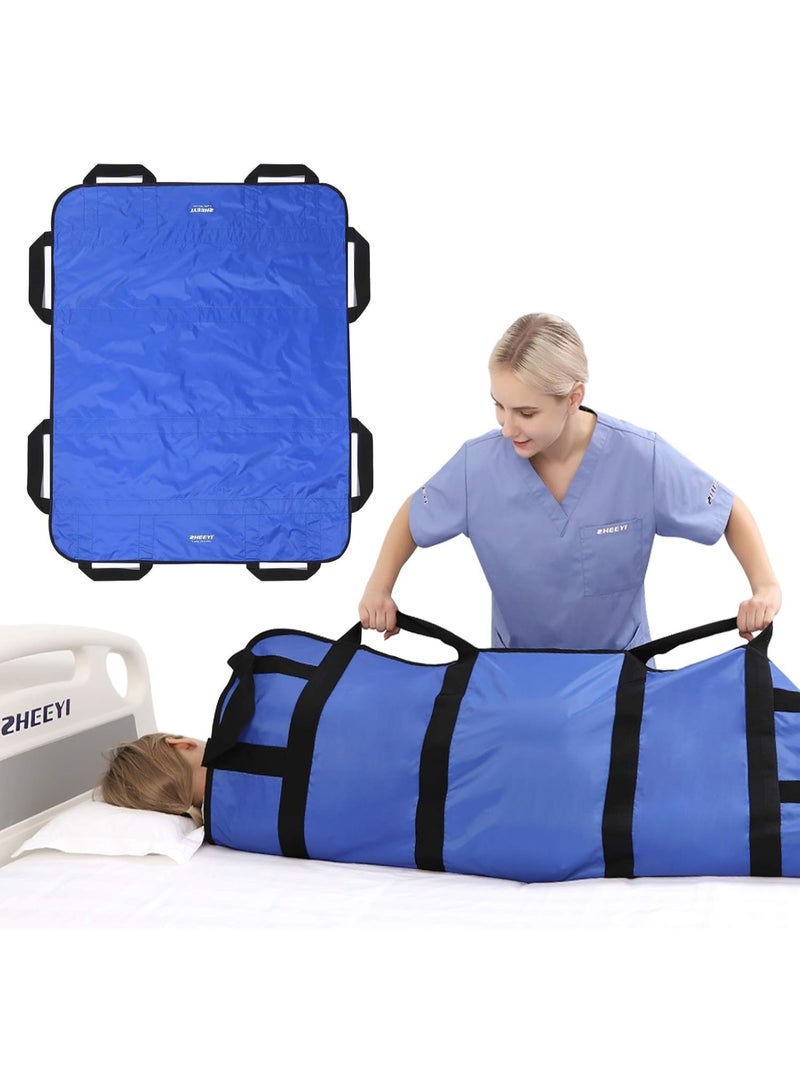 أس تس إل وسادة سرير للتموضع مع مقابض وأربطة لوح نقل الأسرة في المستشفى لرفع المرضى ومساعدة كبار السن وفقدان السيطرة على وبياضات الفراش للتحويل والرفع وإعادة التموضع قابلة للغسل. - Image 1