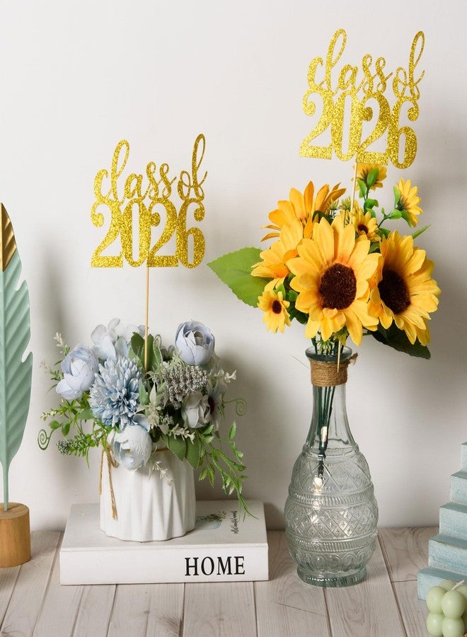 MixTeach 12 Pack Class of 2026 Graduation Centerpieces for Tables 2026 Glitter Graduation Centerpieces Sticks Graduation Party Table Topper for 2026 Graduation Table Party Decorations Supplies, Gold - Image 5