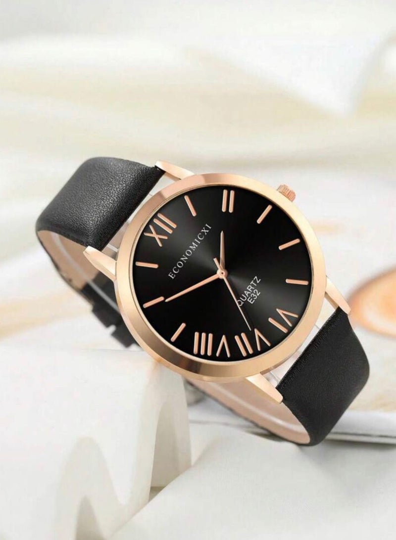 ECONOMICXI Elegant Black Watch For Women - Image 1