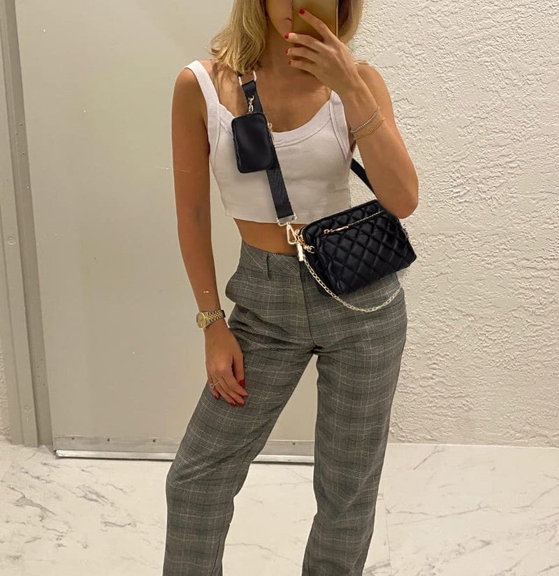 UTO Small Crossbody Bags for Women 3 in 1 Trendy Belt Purse Fashion Designer Mini Cute Sling Fanny Chest Pack - Image 3