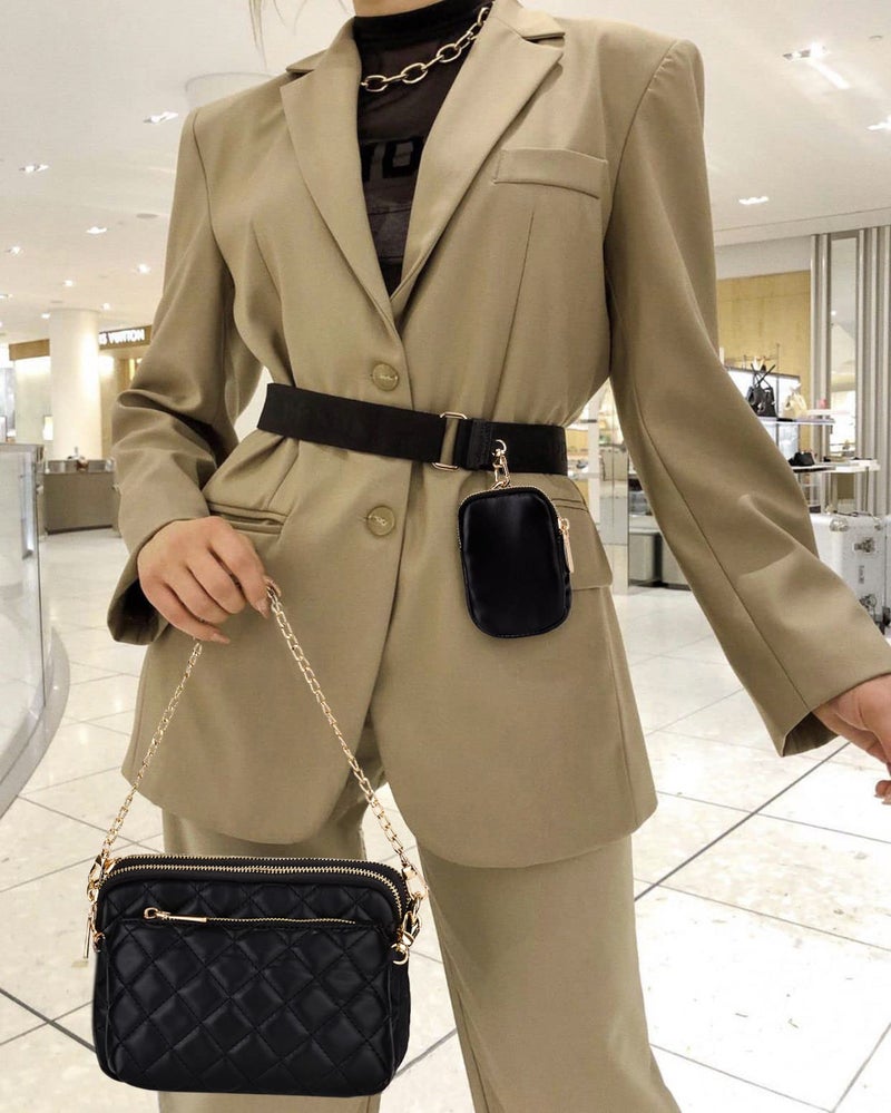 UTO Small Crossbody Bags for Women 3 in 1 Trendy Belt Purse Fashion Designer Mini Cute Sling Fanny Chest Pack - Image 2