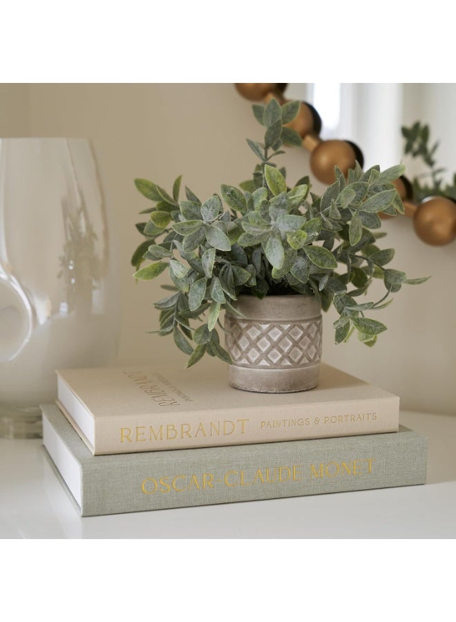 Decorative Books Set of 2, Beautiful Linen Boxes Decor Coffee Table Bookshelf or Mantle, Modern Hardcover Stacked Display Books, Storage Box, Photo Storage and as a Keepsake Box (Sage Green+Beige) - Image 1