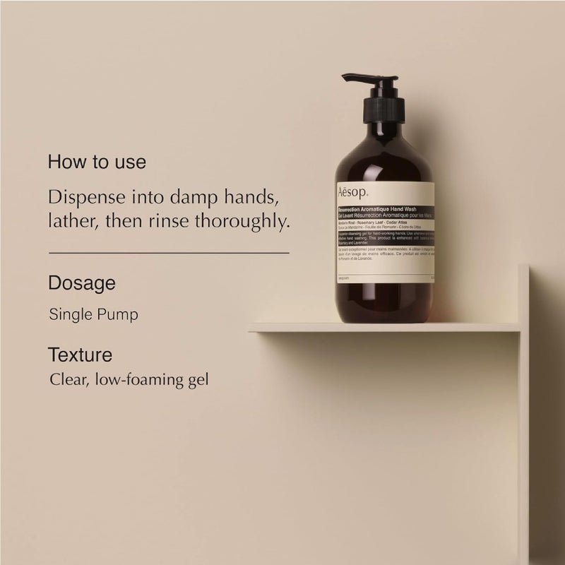 Aesop غسول يدين عطرية من أيسوب | حمضيات، خشبي، عشبي | منظف لطيف للبشرة المرطبة | 500 مل / 16.9 أونصة - Image 2