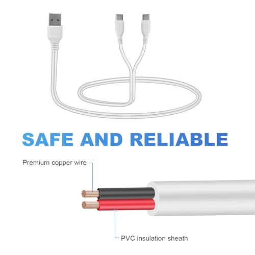 BTFO 2pcs Charging Cable for Momcozy M5 M6 M9 S9 Pro & S12 Pro Hands Free Breast Pumps Charger, 22.44 Inch Long White USB Power Cord Accessories for Momcozy M5 - Image 3