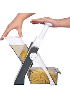 ELTRAZONE Vegetable Cutter Safe Mandoline Slicer TikTok Adjustable Chopper Multi purpose Food for Kitchen Gray, Lc-Vcutter-gy-060  - Image 1
