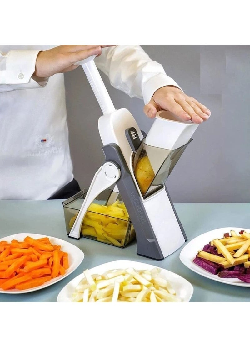 ELTRAZONE Vegetable Cutter Safe Mandoline Slicer TikTok Adjustable Chopper Multi purpose Food for Kitchen Gray, Lc-Vcutter-gy-060 - Image 2