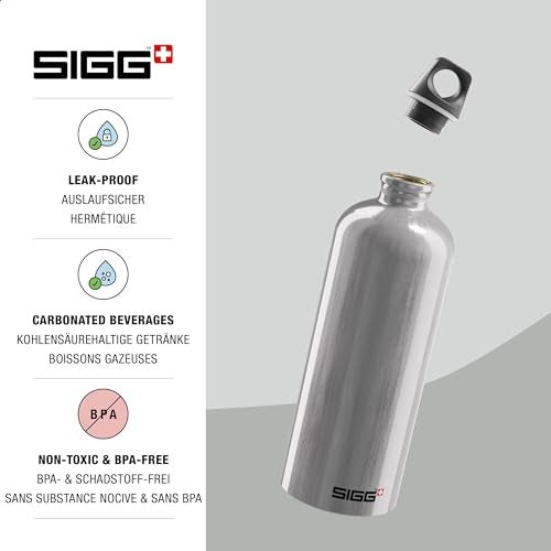 Sigg - Recycled Metal Water Bottle - Traveller - Made in Switzerland - Carbonated Drinks - BPA-Free - 34 Oz - Image 3
