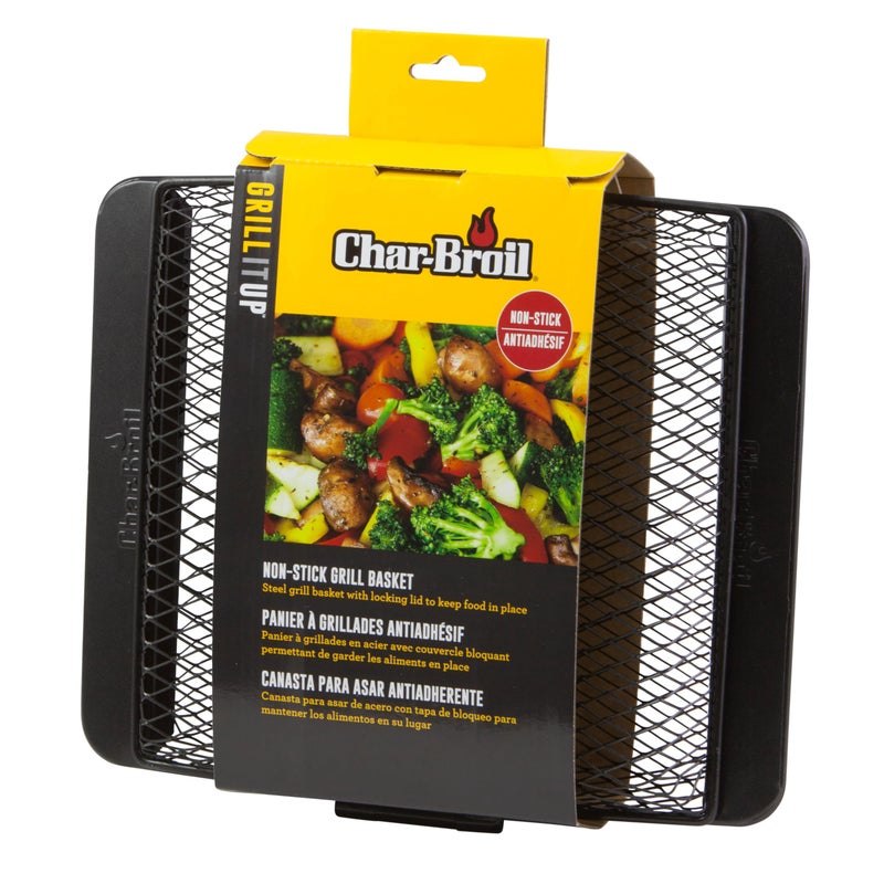 Char-Broil Non-Stick Grill Basket, Black,Silver - Image 3