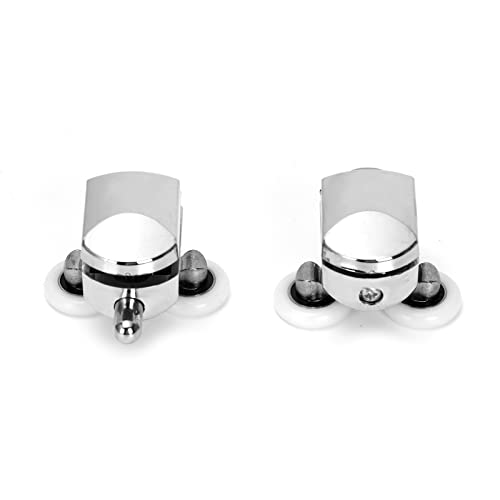 Ruimou 8Pcs Shower Door Double Wheels 23mm Diameter (Zinc Alloy+ABS) for Bathroom Bearing Pulleys/Runners Top/Bottom Replacement Parts(4 Upper Wheels + 4 Lower Wheels -23mm-8Pcs) - Image 5