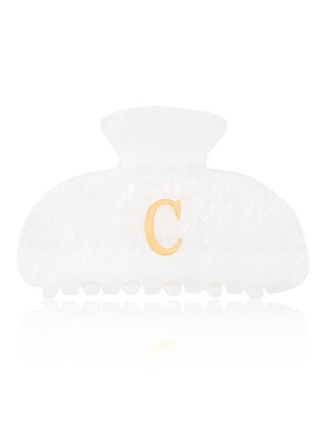 HAIMEIKANG Acrylic Letter Hair Clips For Women - White Hair Claw Clips for Bridal Monogram Hair Claw Alphabet Hair Clip,Large Claw Clip for Thick Hair - Image 4