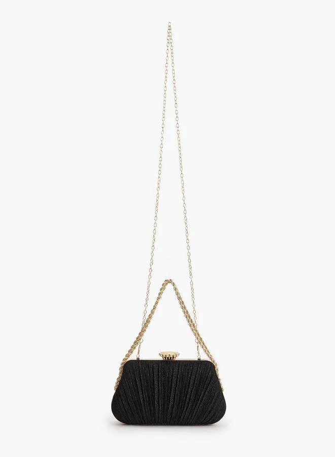 بابريكا Pleated Clutch With Chain Strap