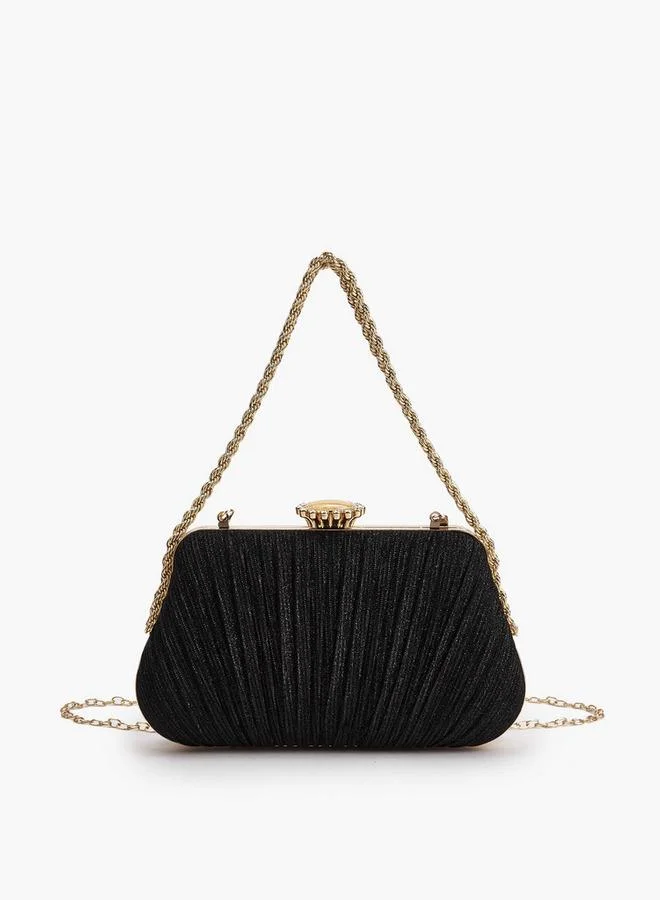 بابريكا Pleated Clutch With Chain Strap