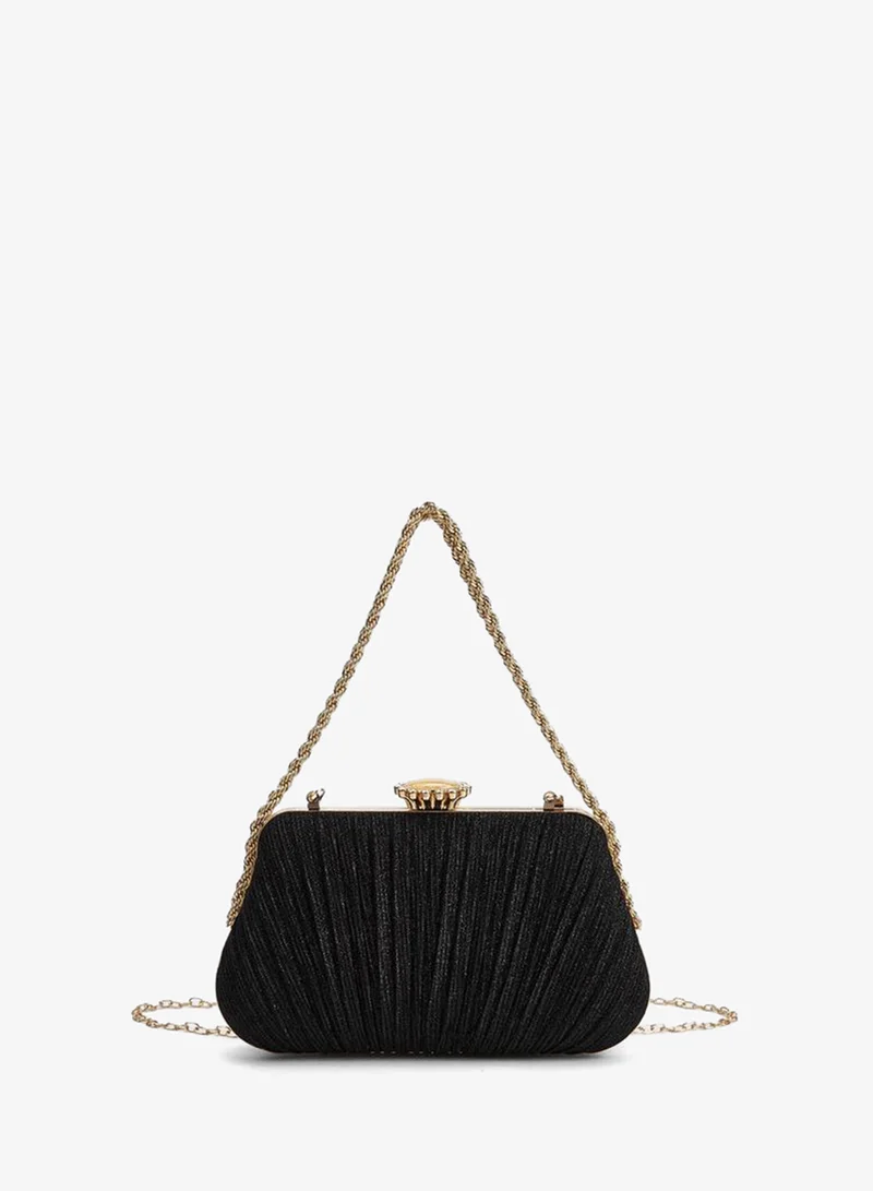 بابريكا Pleated Clutch With Chain Strap