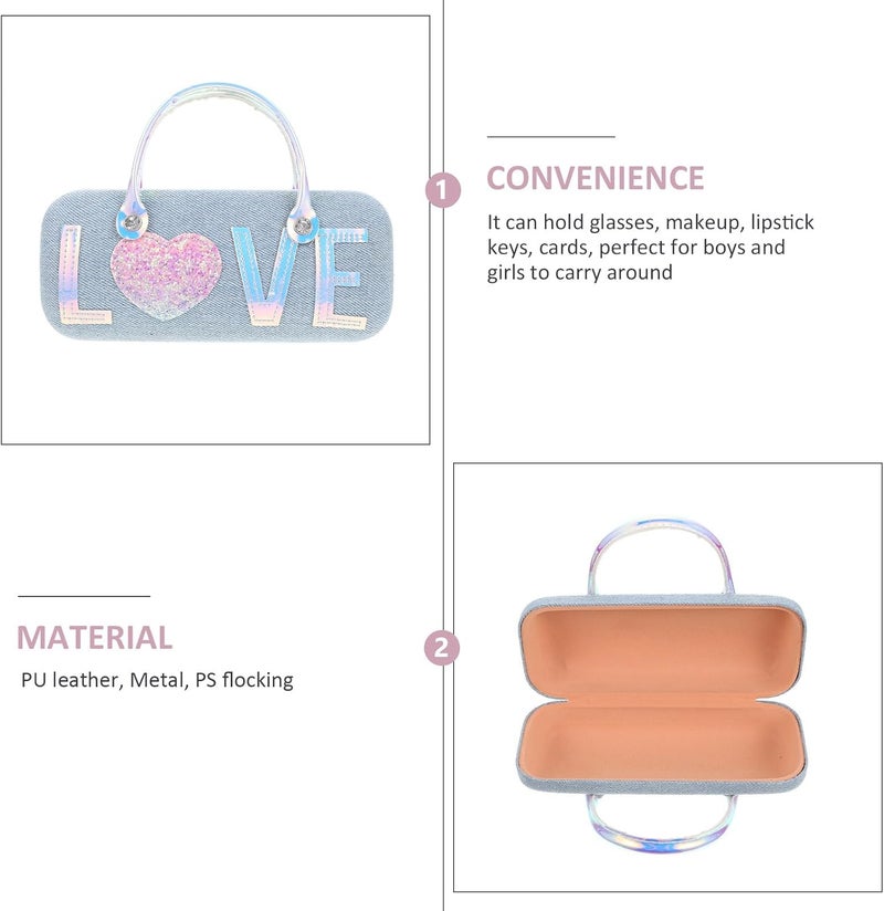 Glasses Case Cartoon Pattern Portable PU Leather Handheld Sunglasses Box for Travel Eyeglass Storage Holder High-Grade Protective Case - Image 3