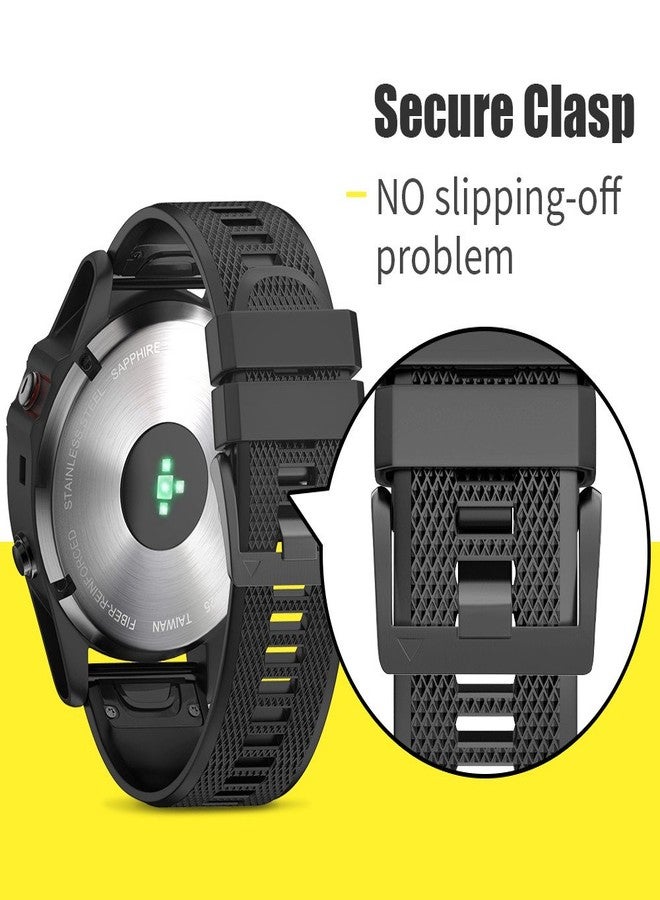 ANCOOL for Fenix 5/Fenix 6/Fenix 7 Band 22mm Silicone Watch Band for Fenix 8 Fenix E 47mm/Fenix 5 Plus/Fenix 6 Pro/Fenix 7 Pro/Forerunner 935(Black) - Image 5