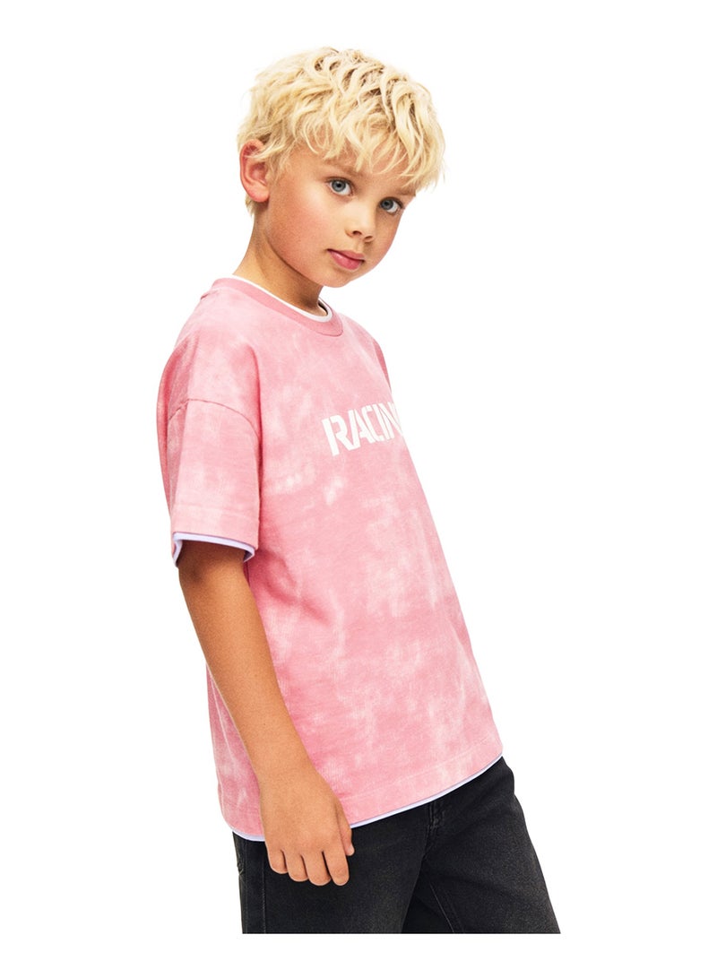 Andora Boys Tie-Dye Slip On Casual Tee - Light Cashmere - Image 2
