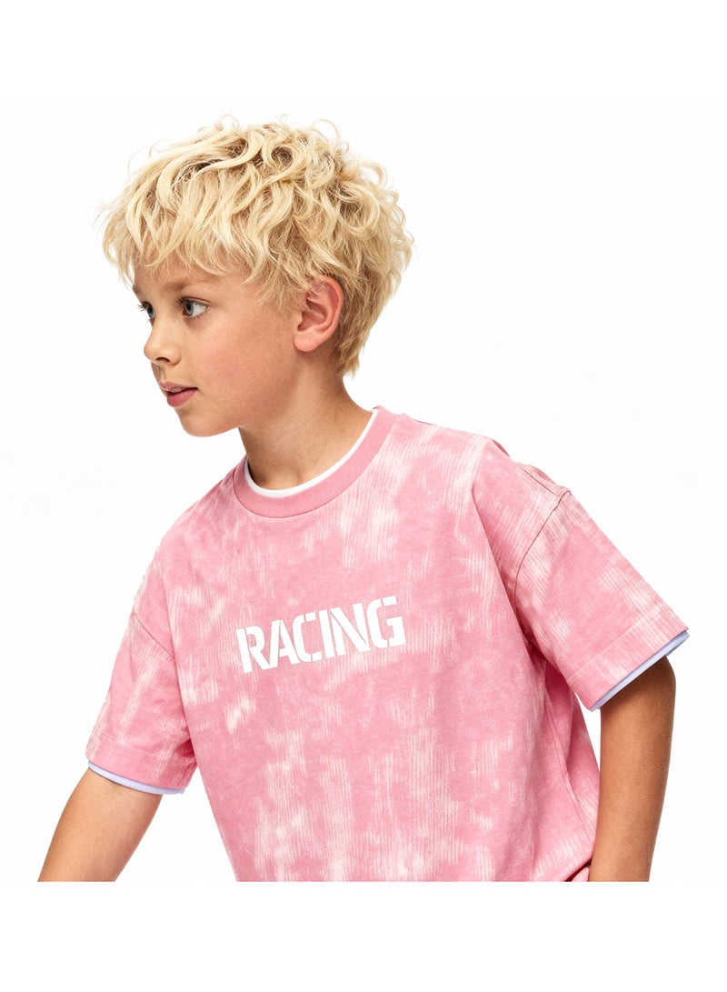 Andora Boys Tie-Dye Slip On Casual Tee - Light Cashmere - Image 4