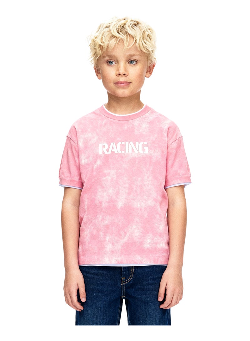 Andora Boys Tie-Dye Slip On Casual Tee - Light Cashmere - Image 1