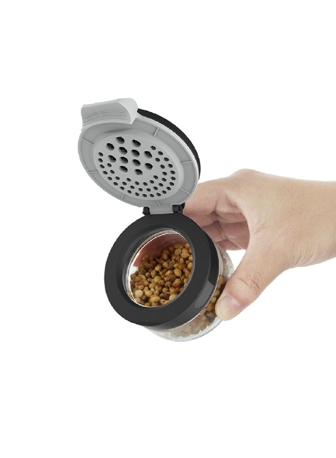 Elemental Kitchen 6-Jar Spice Container Set with Rotating Rack Multicolour 18.2 x 19.5 x 19.5 cm 79352005 - Image 2