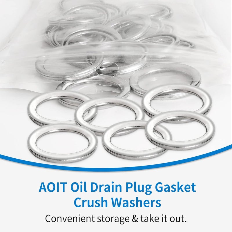 AOIT 10 Pcs Front and Rear Differential Fill and Drain Plug Crush Washers Gasket Compatible with 4Runner T undra T acoma S ienna FJ Cruiser Land Cruiser, Replacement for The Part# 12157-10010 - Image 3