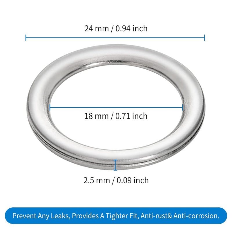 AOIT 10 Pcs Front and Rear Differential Fill and Drain Plug Crush Washers Gasket Compatible with 4Runner T undra T acoma S ienna FJ Cruiser Land Cruiser, Replacement for The Part# 12157-10010 - Image 2