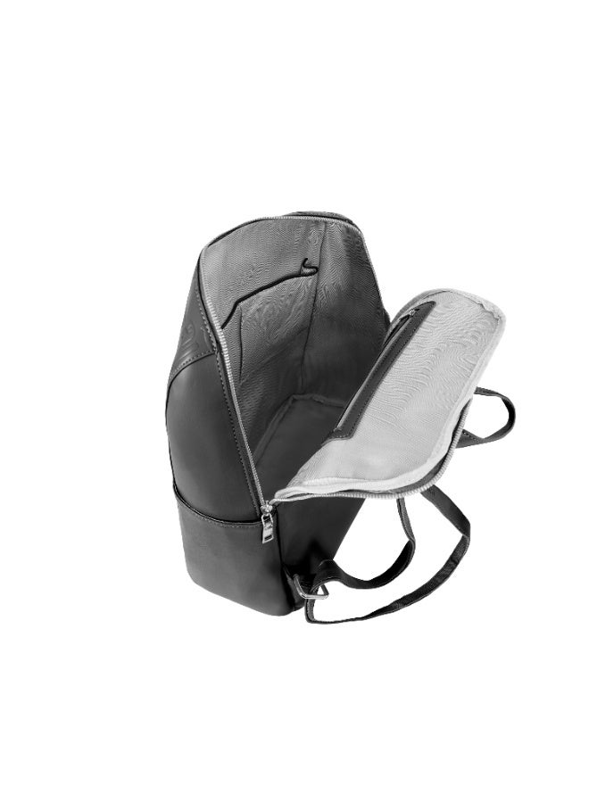 فوسكا حقيبة ظهر Foska نسائية كبيرة جلد ناعم – عملية للجامعة واللابتوب لون أسود – مقاس 30.5x36.5 سم - Image 5