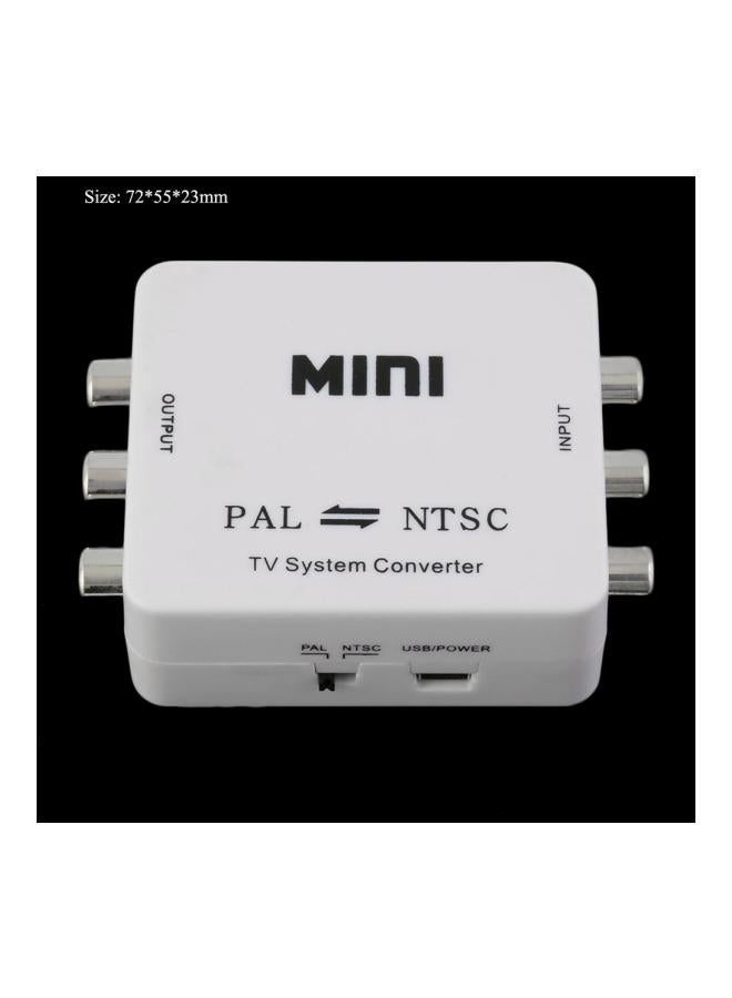NIBEMINENT Mini PAL To NTSC Converter Adapter With Data Cable White - Image 2