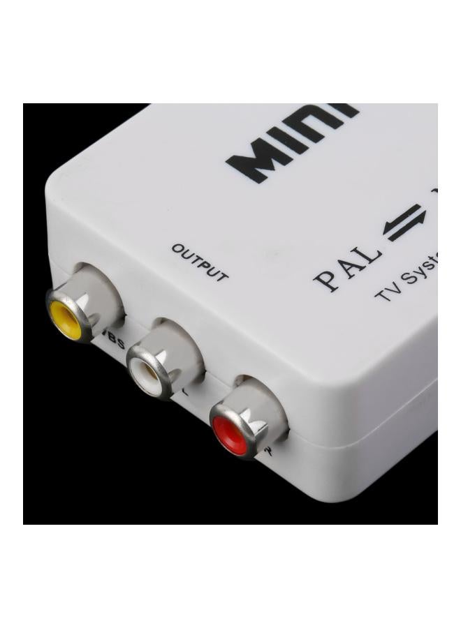 NIBEMINENT Mini PAL To NTSC Converter Adapter With Data Cable White - Image 4