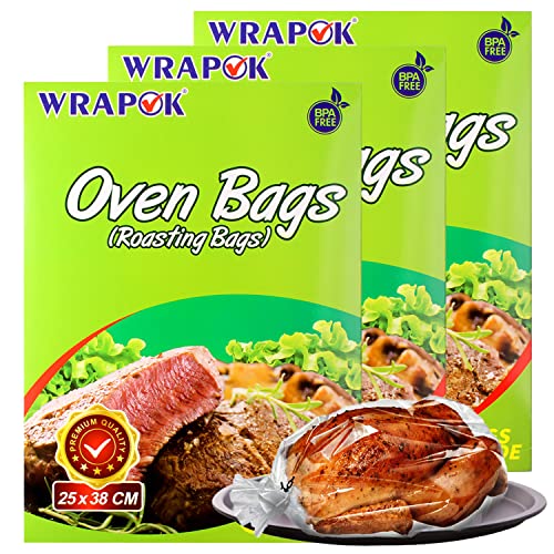 WRAPOK Oven Cooking Bags Small Size Roasting Baking Bag for Meats Ham Ribs Poultry Seafood on Thanksgiving 10 x 15 Inch 24 Bags TotalPack of 3 - Image 2