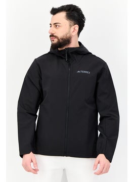 Adidas Men Sportswear Fit Long Sleeve Outdoor Warm Softshell Jacket, Black  - Image 1