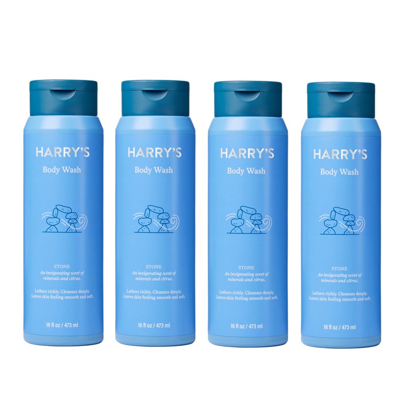Harry's Men's Body Wash Shower Gel - Stone, 16 Fl Oz (Pack of 4) - Packaging May Vary - Image 1