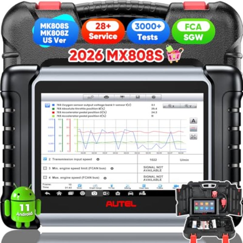 MaxiCheck MX808S Scanner - 2025 US Version Full Bidirectional Diagnostic Tool Compatible with MK808S MK808Z MK900 MX900 MK900BT MK808BT PRO 3, 000+ Active Tests 28+ Service Functions OE-Level All System Coverage OS11 FCA Support - Image 1