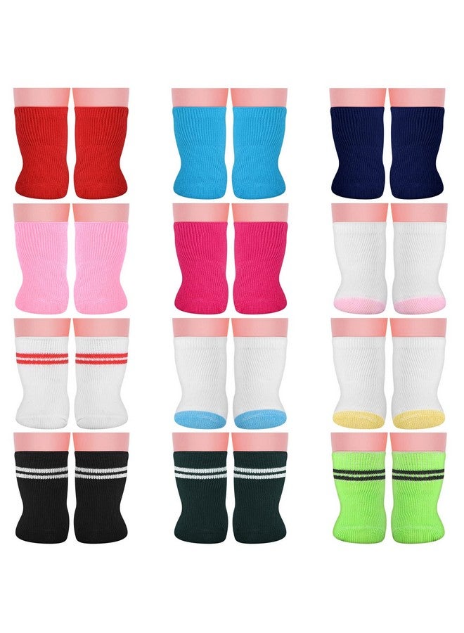 Bonuci 12 Pairs Doll Socks Mini Doll Socks Accessories Multicolored Socks For 18 Inch Doll - Image 2