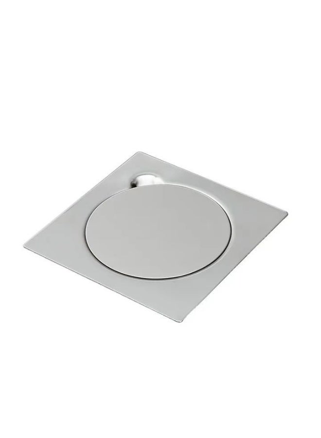 مصرف أرضي من الفولاذ المقاوم للصدأ مزود بمصفاة مانعة للانسداد وغطاء آمن للحمامات والمطابخ والدشات والساحات الخلفية والمساحات الخارجية، 10 × 10 سم - Image 2