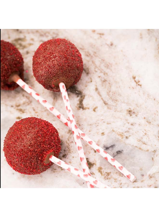 Restaurantware 5.9 Inch Cake Pop Sticks, 100 Sturdy Disposable Lollipop Sticks - Attractive , Premium Red Hearts Paper Dessert Pop Sticks, For Mini Desserts And Treats, For Cafes or Homes - Image 5