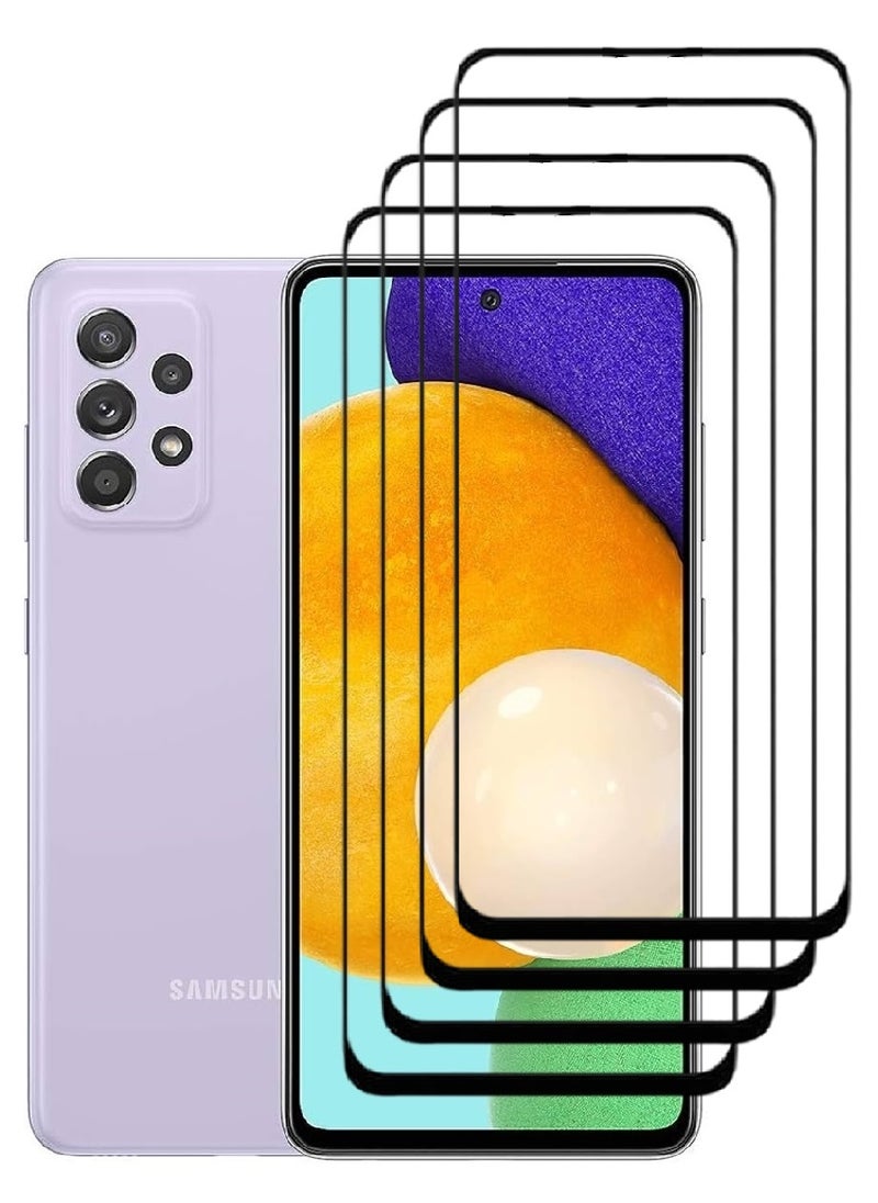AINA 4 Pieces Tempered Glass Screen Protector 5D Designed For Samsung Galaxy A52 5G Full Glue Edge to Edge Full Screen Coverage And Bubble Free - Image 1
