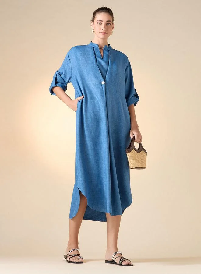 Iconic Iconic V-neck Midi Kaftan Dress