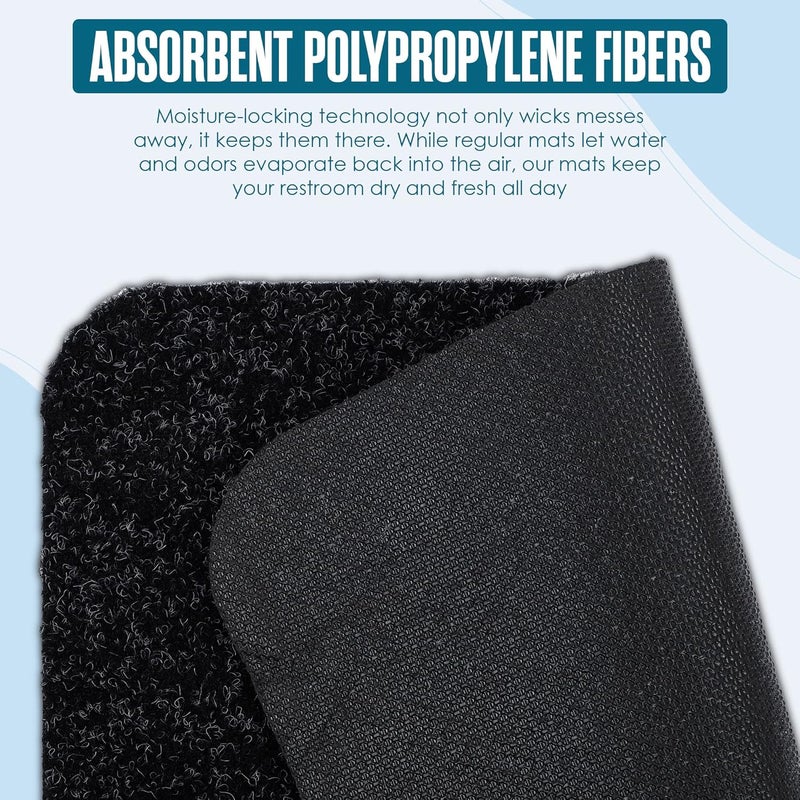 Houseables Urinal Mats, Urinal Mats for Men Bathroom, Floor Pads, Disposable Toilet Matt, for Pee, Commercial, Reusable, Urine, Splash Guard, Drip, Restroom, Mens Room, Large, Black, 17.25x20.5”, 12PK - Image 5