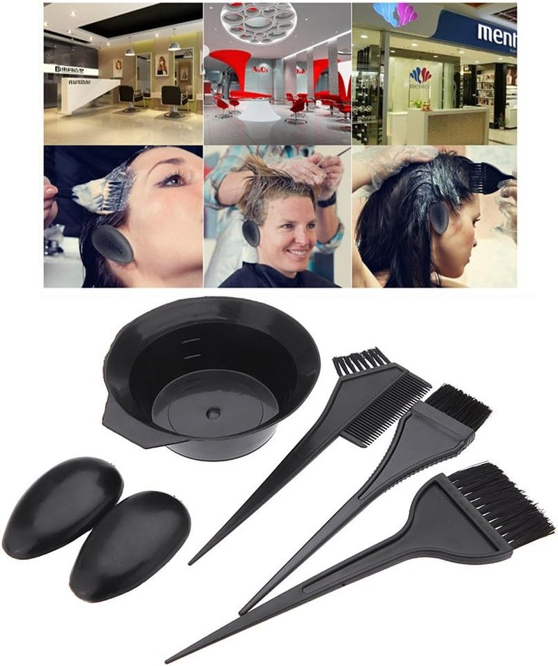 SHOWAY 5Pcs Hairdressing Brushes Bowl Combo Salon Hair Color Dye Tint Tool Set Kit - Image 2