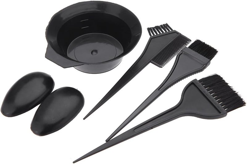 SHOWAY 5Pcs Hairdressing Brushes Bowl Combo Salon Hair Color Dye Tint Tool Set Kit - Image 1