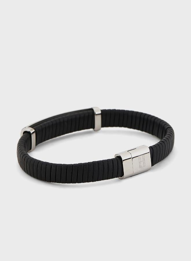 TOMMY HILFIGER Mens Leather Bracelet Black - 2790349 - Image 2