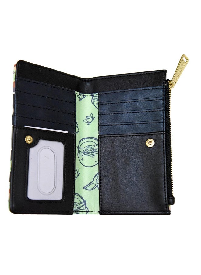 Loungefly Star Wars The Mandalorian Baby Yoda All Over Print Faux Leather Wallet  - Image 3