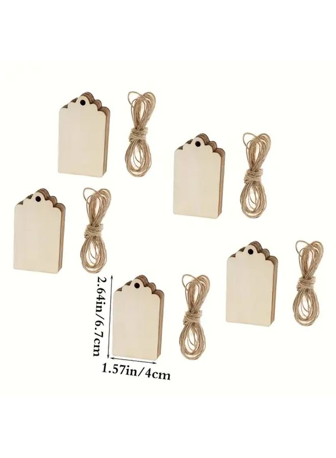 Natural Wood Grain Hanging Cards 50pcs With Hemp Rope Durable Kraft Gift Tags - Image 3