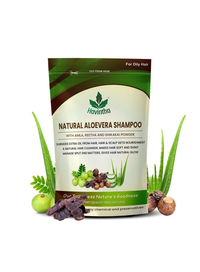 Havintha Natural Hair Shampoo With Herbal Amla Reetha Shikakai And Aloe Vera Powder For Men & Women | For Oily Hair | Paraben And Sulphate Free Shampoo - 227Gm - Image 1