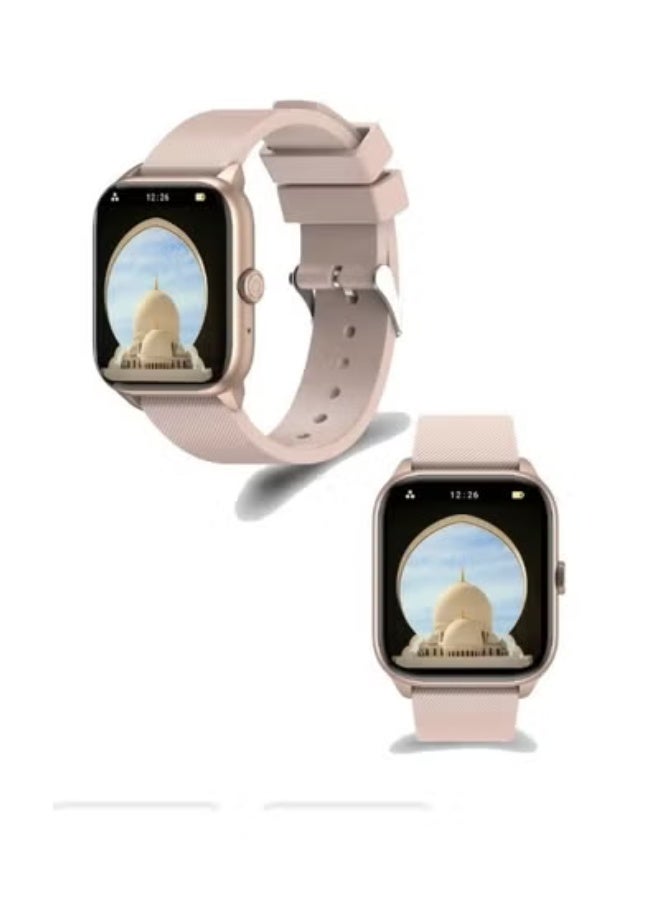 iQIBLA QWatch S2 Smartwatch 1.83-Inch HD Touch Display with Bluetooth Calling, Quran Audio & On-Screen Display, Heart Rate & Fitness Tracking, Sports Modes, Smart Notifications, Long Battery Life, Stylish Strap – Ideal for Men & Women – iOS & Android Compatible - Image 1