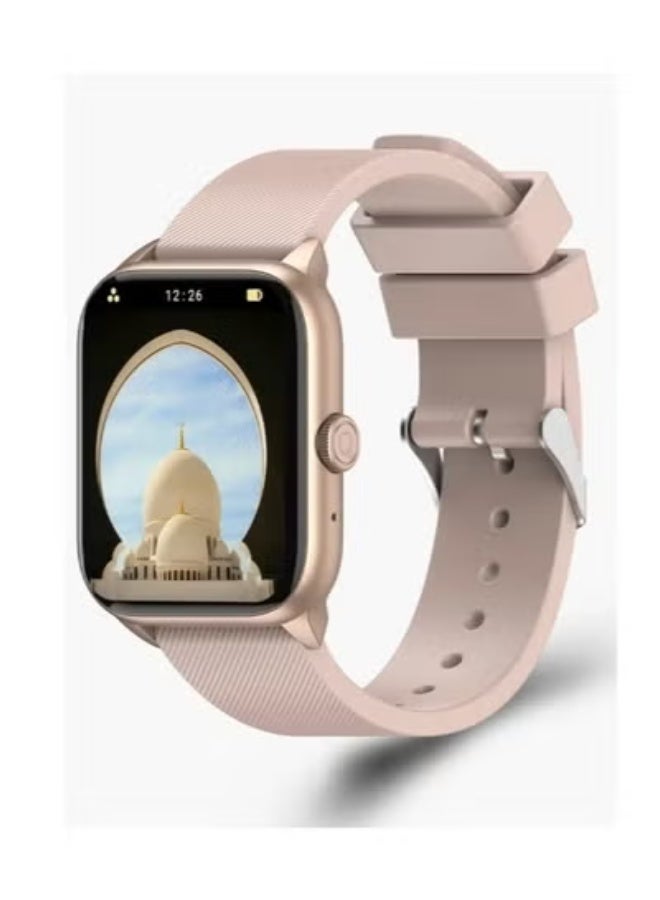 iQIBLA QWatch S2 Smartwatch 1.83-Inch HD Touch Display with Bluetooth Calling, Quran Audio & On-Screen Display, Heart Rate & Fitness Tracking, Sports Modes, Smart Notifications, Long Battery Life, Stylish Strap – Ideal for Men & Women – iOS & Android Compatible - Image 2